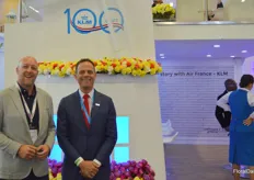 Jeroen Oudheusden with FSI (Floriculture Sustainable Initiative) together with Jeroen van der Hulst, KLM. The Dutch airlines company celebrates it's 100th anniversary, which was commemorated with a major party welcoming around 300 guests.